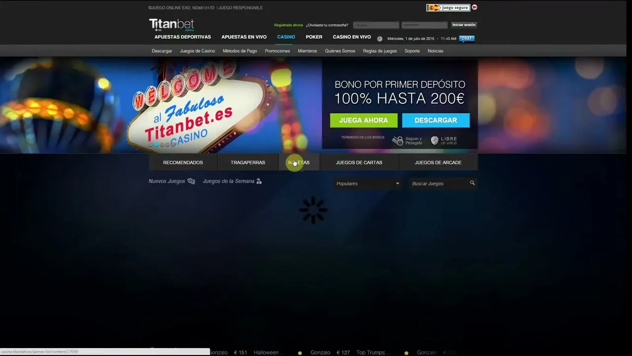 Bonos y promociones de casino